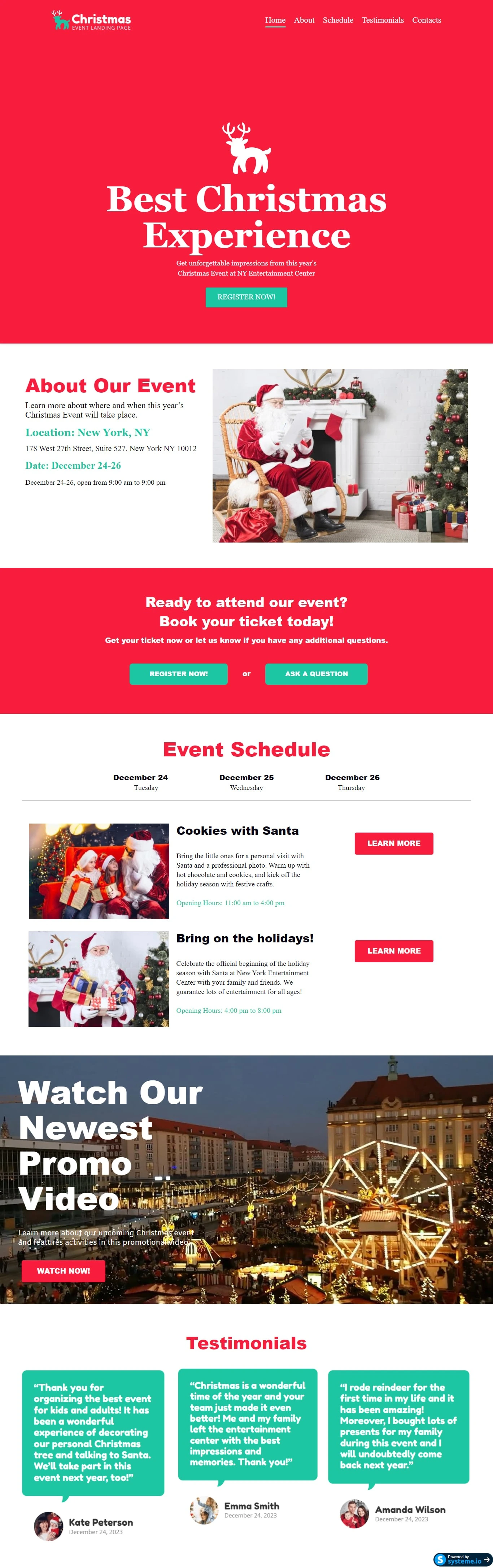 NY Entertainment Center, A Christmas Event Funnel Built for Families