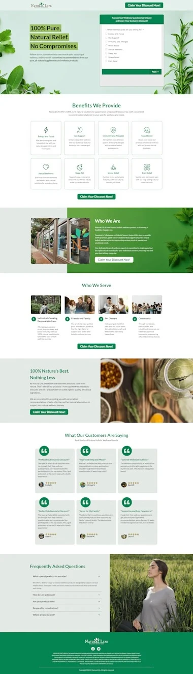 NaturLife, A Natural Wellness Lead-Magnet Funnel Built on Purity, Not Pills, image 1