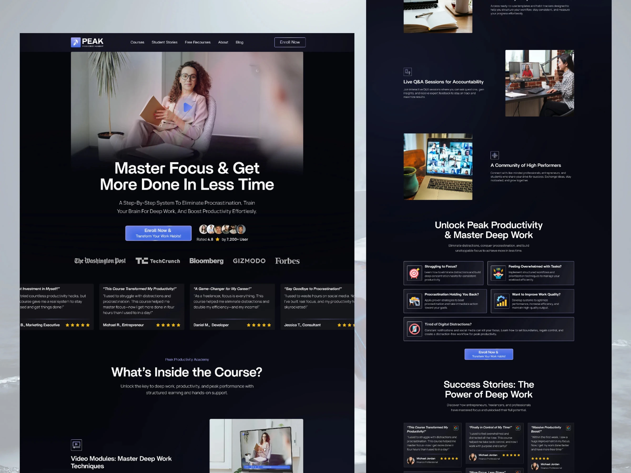 Peak Productivity Academy, A Course Funnel That Sells Deep Work, Not Hacks, image 1